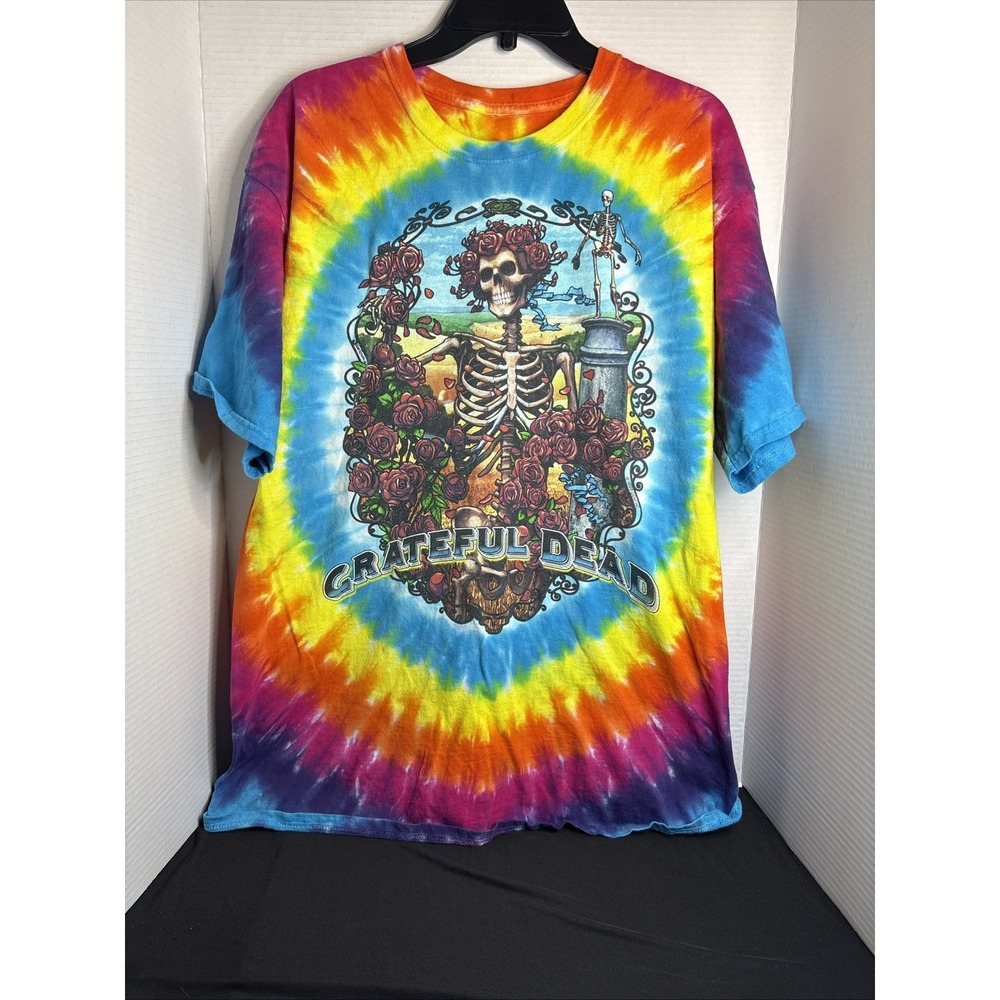 VTG 1998 Grateful Dead Liquid Blue Bertha Skeleton Roses T-Shirt, XL - Bob Weir